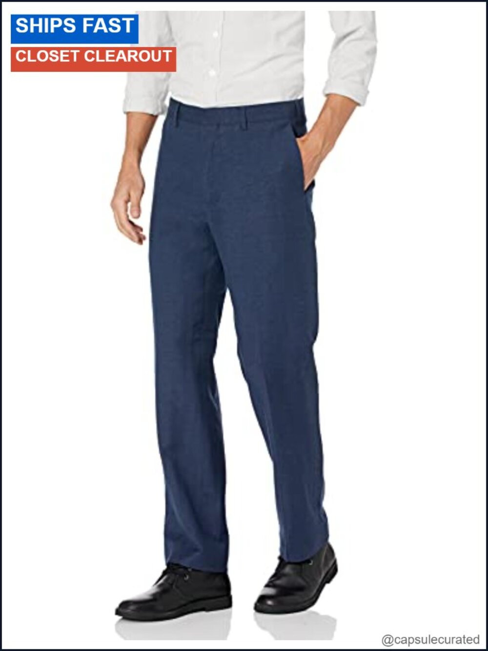 Men's Flat Front Linen Blend Dress Pants - Lightweight & Breathable - Regular